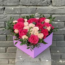 Цветочная композиция из Розы в коробке в Акулово
