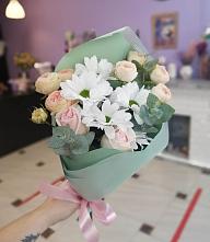 Букет милый в Акулово Букет цветов из: Хризантемы и Розы в Акулово