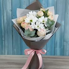 Букет цветов из:  Хризантемы и Розы в Акулово