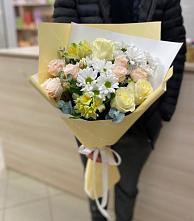 Букет цветов из:  Альстромерии, Розы и Хризантемы в Акулово