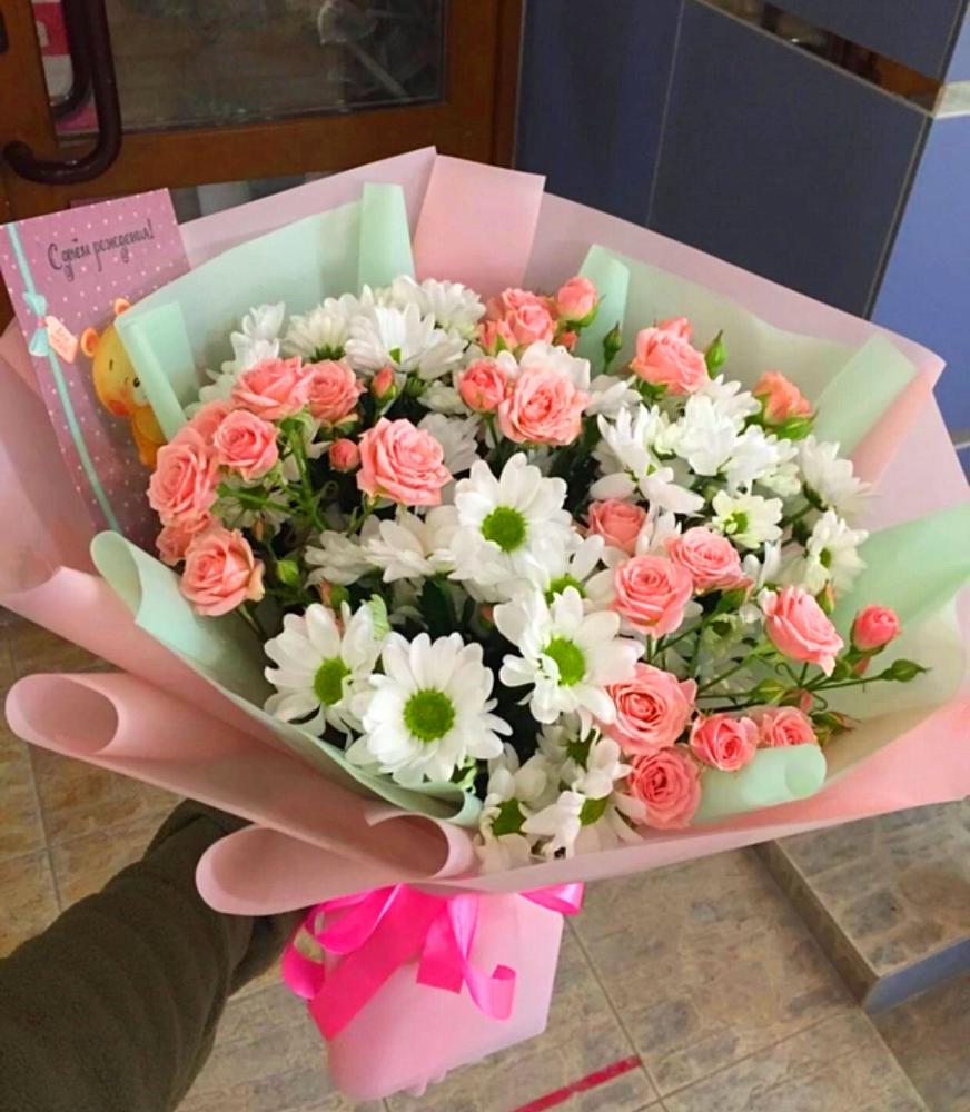 Букет цветов из: Розы и Хризантемы в Акулово