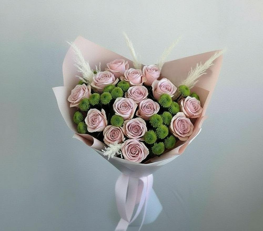 Букет цветов из: Розы и Хризантемы в Акулово