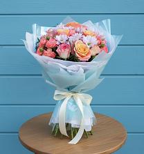 Букет цветов из:  Хризантемы и Розы в Акулово