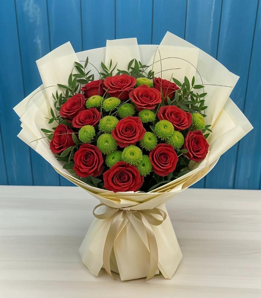 Букет цветов из: Розы и Хризантемы в Акулово