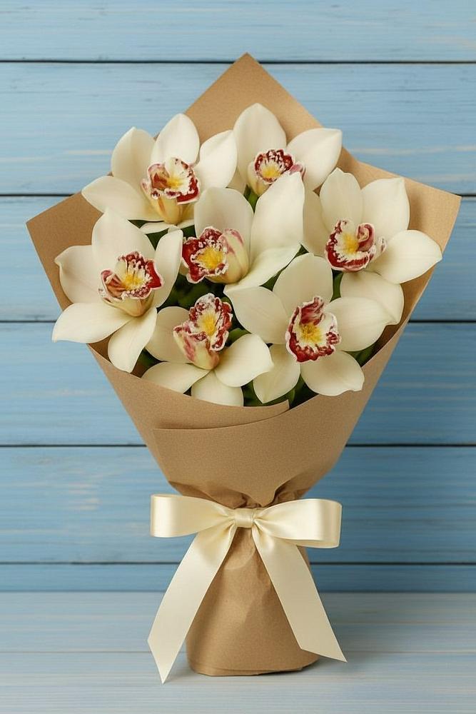 Букет цветов из: Орхидеи и Розы в Акулово